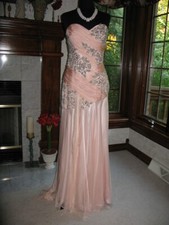 Mac Duggal Blush Pink 80063 Stunning Silky Pageant Gown Dress NWT sz 8 SALE!