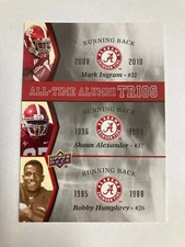 Mark Ingram/Shaun Alexander/B Humphrey 2012 UD Alabama football ATA trios card