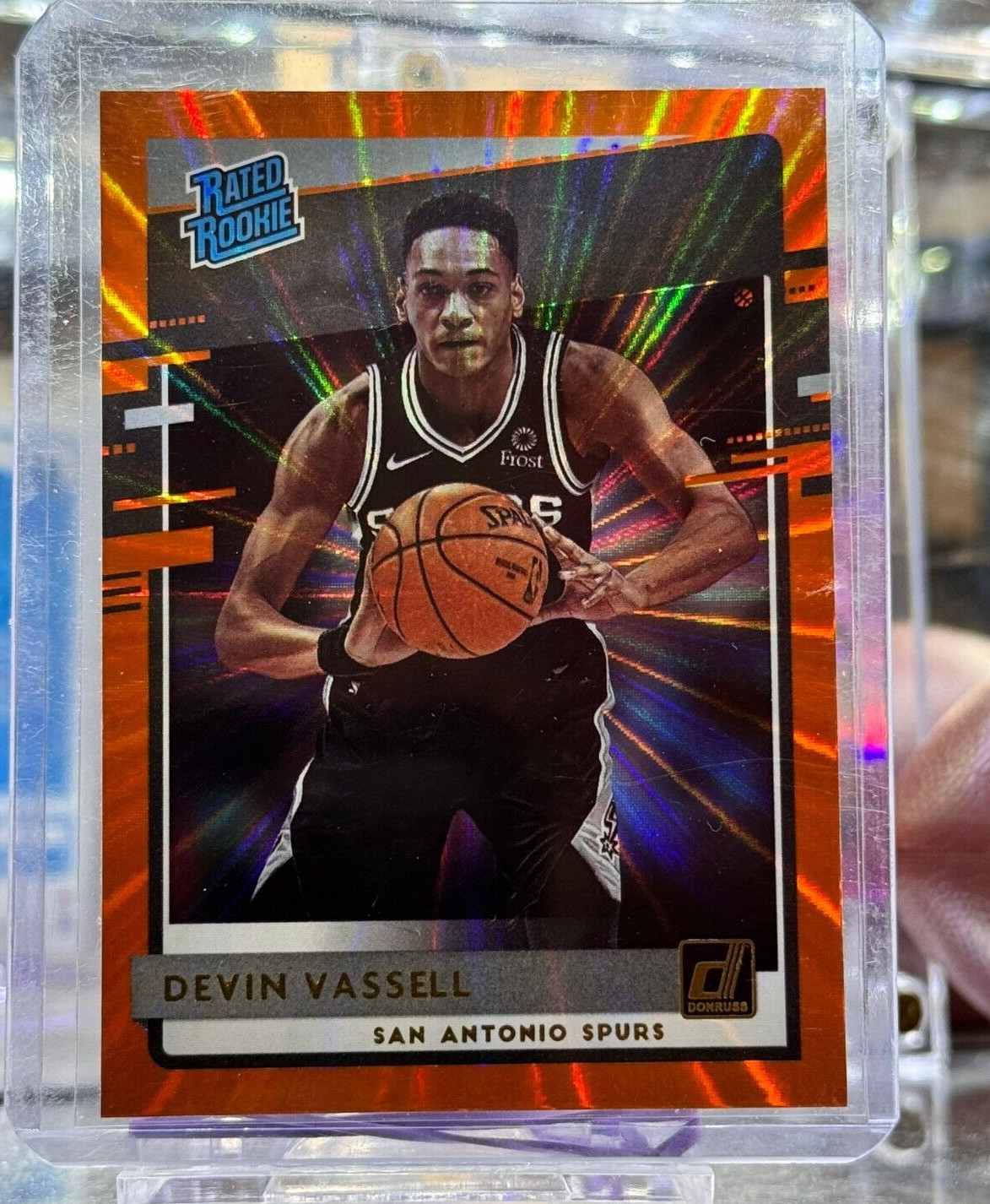 2020-21 Panini Donruss #206 Devin Vassell Rated Rookie Orange Laser SPURS RC