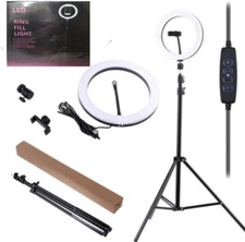 10" LED Ring Light With 6ft Tripod Stand and Phone Holder