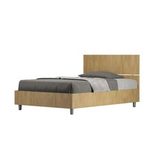Ityhome Letto una piazza e mezza contenitore 120x190 testata dritta quercia