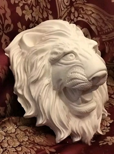 3D Beautiful Large Lion's Head Plaster, Wall Plaque, Head, Decoration, Lion - Picture 5 of 7