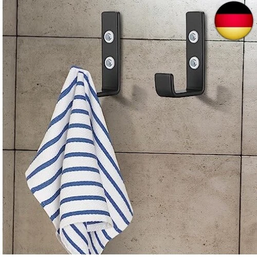 Qeapug 2Stk schwerlast Wandhaken, J Form Garage Haken, Schwarz Universalhaken - Bild 7 von 8