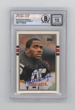 Greg Lloyd 1989 Topps #115T RC Signed w Avoid Lloyd Beckett BGS 10 Auto Steelers