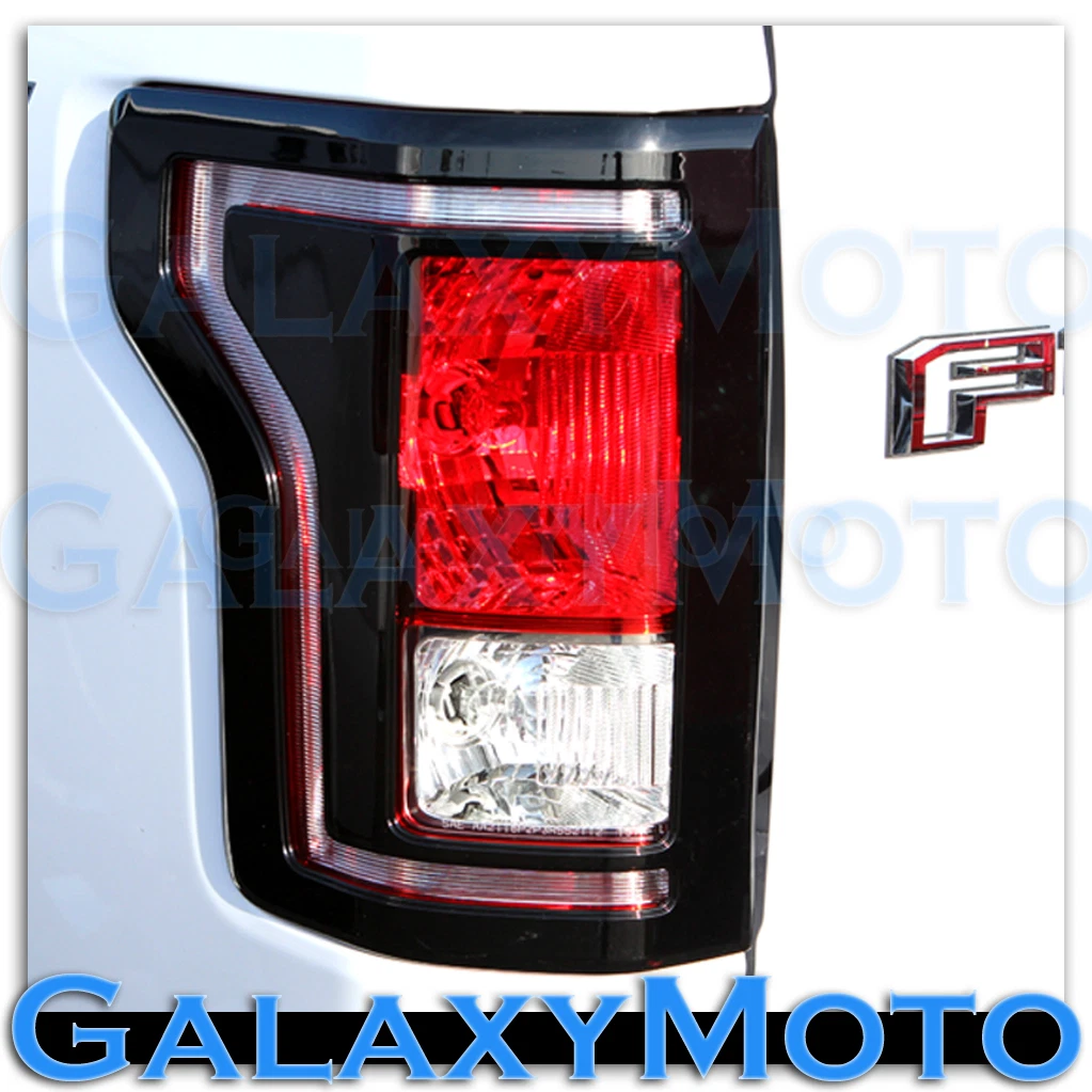 15 17 Ford F150 Truck Gloss Black Plated Taillight Tail Light Trim Bezel Cover