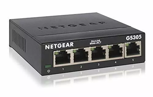 NETGEAR GS305 Switch 5 Port Gigabit Ethernet LAN Switch Metallgehäuse - Bild 1 von 6
