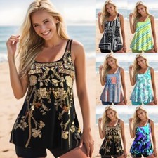 New Women Tankini Swimdress Swimsuit Beachwear Push Up Swimwear Plus Size