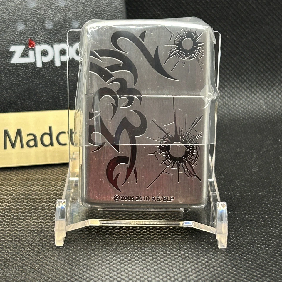 Zippo Black Lagoon Revy Bullet Marks Lighter Etching Silver Brass Japan Anime - Image 4 of 4