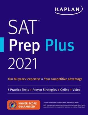 SAT Prep Plus 2021: 5 Practice Tests + Proven Strategies + Online +  - VERY GOOD