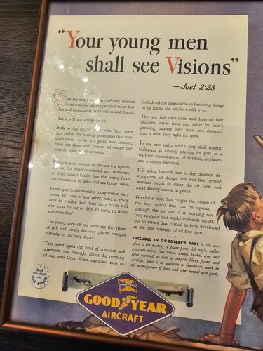 1944 Print Ad - Goodyear Aircraft - Your Young Men Shall See Visions-Joel 2:28 - Picture 4 of 7