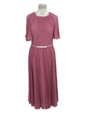 Phase Eight Women's Dress Size 8 Pink Belted Accordion Pleats Zip Lined New F1