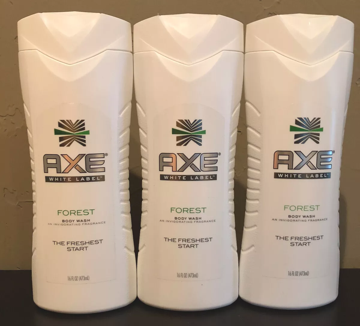 Lot of 3 AXE White Label FOREST Body Wash 16 oz each NEW
