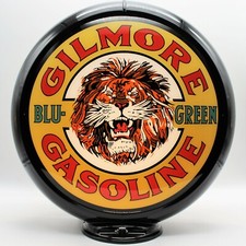 GILMORE BLU-GREEN GASOLINE 13.5" Gas Pump Globe SHIPS FREE - FULLY ASSEMBLED!!