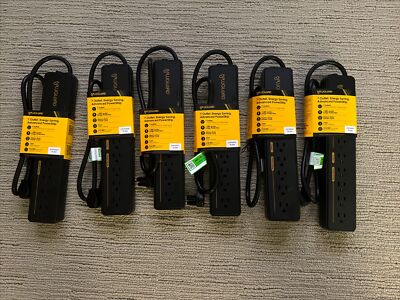 Plugload 7 Outlet Power Strip Set Of 6. UL Listed. Powerstrip Lot.