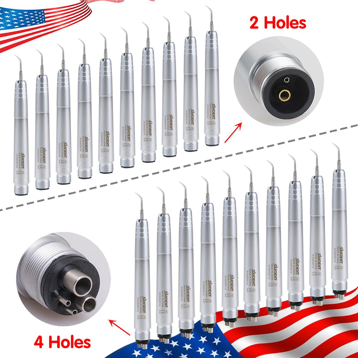Dental Ultrasonic Air Scaler Handpiece Super Sonic 2/4Hole & 3