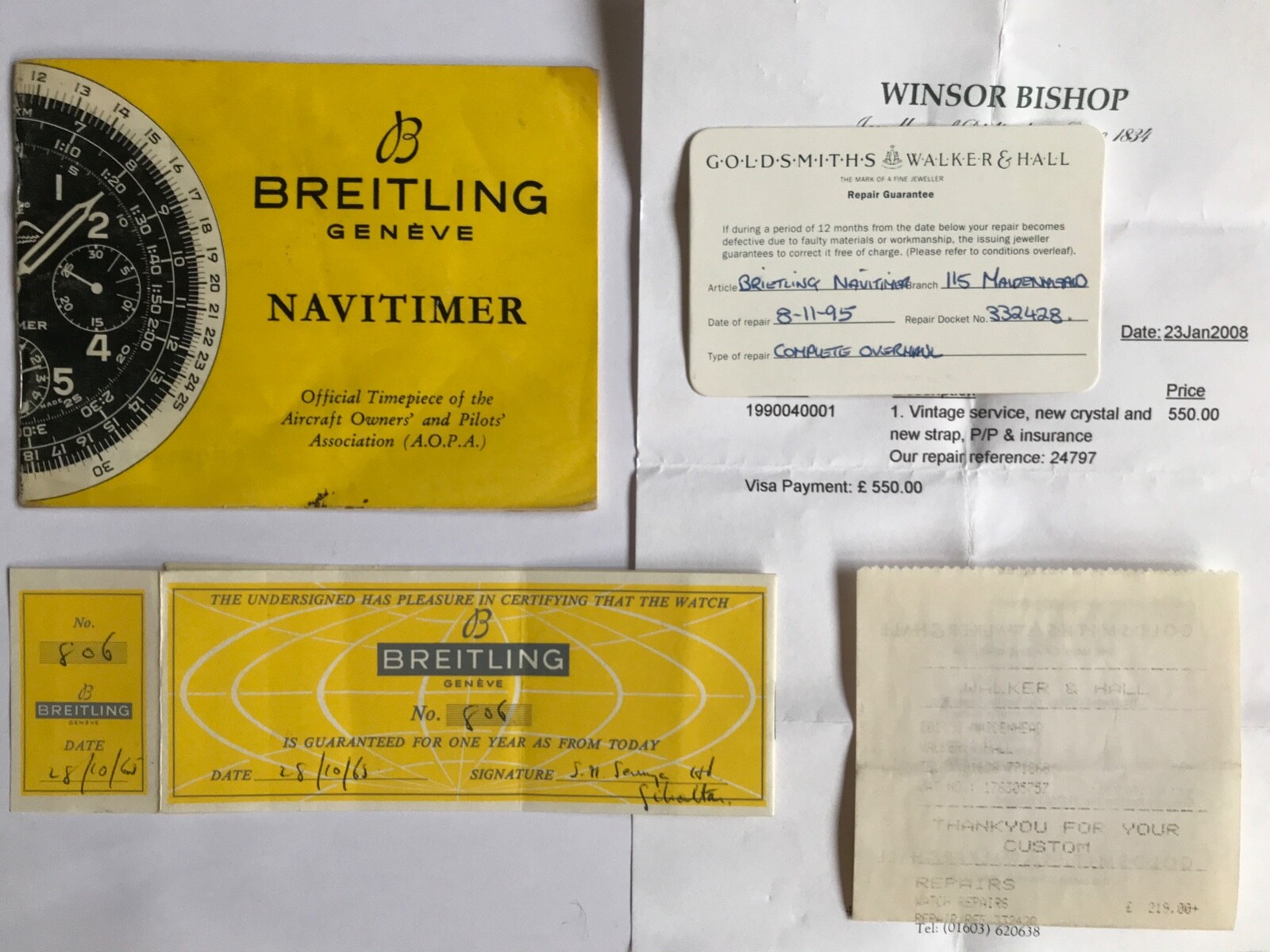 Rare Vintage Transitional Breitling Navitimer 806 Chronograph c/w Documents 1963 image 9