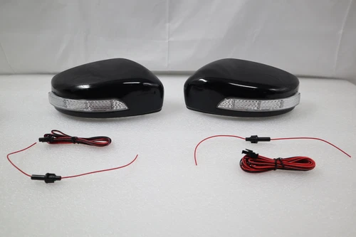Black Side Mirror Covers LED Turning Light FOR 09~11 12 13 INFINITI G37 4D,2D