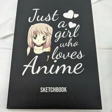 Just a Girl Who Loves Anime Sketchbook: 6X9 120 Blank Pages Anime Sketchbook 