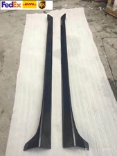 2PCS Carbon Side Skirt Extension Lip Fit For Benz CLS Class W218 CLS63 AMG 14-18