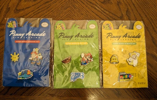 Super Mario 35th Anniversary Pins Pinny Arcade Mint Limited Edition Brand New!