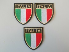 PATCH ITALIA SCUDETTO PZ 3 RICAMATE ORO TERMOADESIVE CM 6,2X7,3
