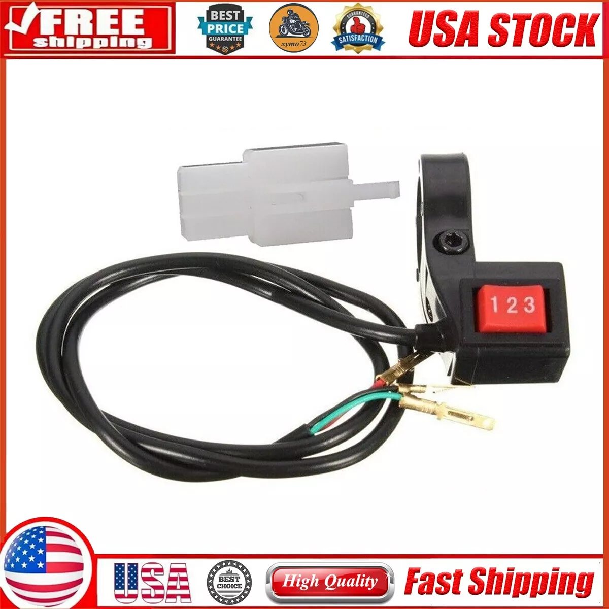 Universal 22mm 3 Speed Selector Module Switch For Electric Scooter Dirt E Bike