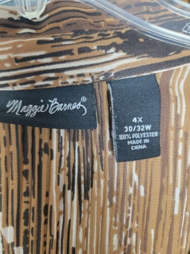 Camicetta MAGGIE BARNES taglie forti 4X multicolore elasticizzata fisarmonica pieghe bottoni - Foto 3 di 5