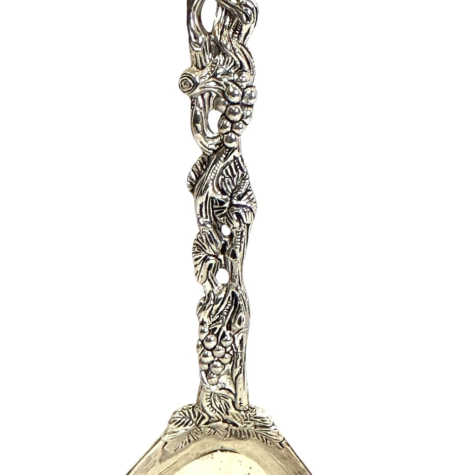 Godinger Grapevine Heavy Ornate 11" Pierced Handle Silver Plate Serving Spoon! - Image 3 of 4