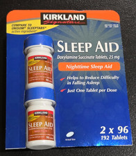 Kirkland Signature Sleep Aid Doxylamine Succinate 192 Tablets 25mg Exp Nov 2027