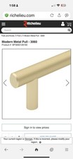 Richelieu Modern Metal Pull Satin Brass BP3060128160 New Set of 116