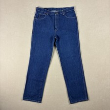 Vintage Calvin Klein Men  s Straight Leg Jeans 36x33 Dark Blue Wash Made in USA