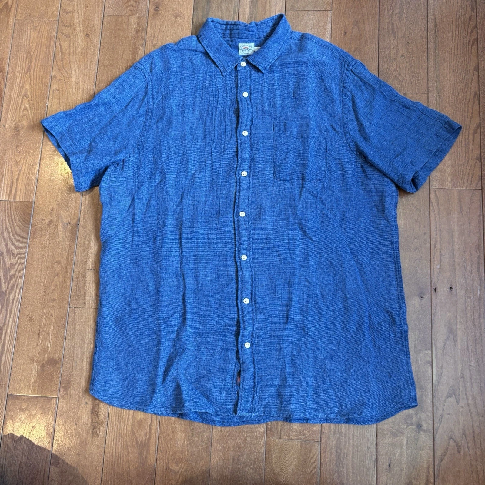 Mens Faherty Palma Linen Shirt Indigo Dyed Blue Button Shirt XXLT Tall
Opens in a new window or tab