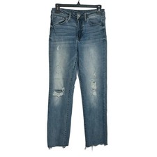 VERVET Distressed High Rise Straight Leg Ankle Jeans Size 27 Casual Luxe Basic