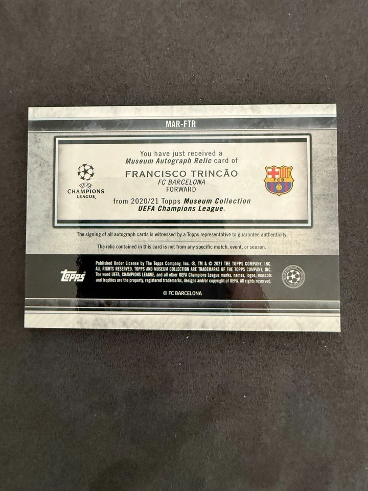 2020-21 Topps Museum - Auto Relic /25 Francisco Trincao #MAR-FTR - Image 2 of 2