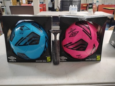 Umbro Diamond Viper Size 5 Soccer Ball, Durable 32-Panel, (2 Pack) With Pump