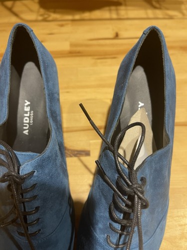 Nuevo en caja Zapatos de Corte Audley Estilo Años 40 Con Cordones Verde Azulado Nubuck Talla 5/38 ¡Fabulosos! - Imagen 4 de 12