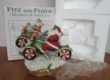 FITZ AND FLOYD Musical Motorcycle Figurine "Adventures of Santan Claus" 2004