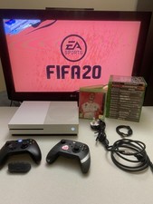 Microsoft Xbox One S White 1TB Console Bundle! 2 Controllers,HDMI ,15 Games VGC 