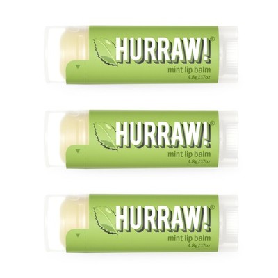Hurraw! Mint Lip Balm, 3 Pack: Organic, Certified Vegan, Cruelty and Gluten F...