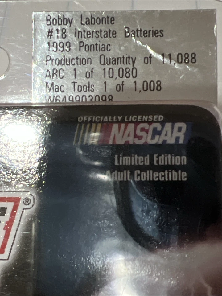 Coche de acción Bobby Labonte 1999 1:64 baterías interestatales #18 Grand Prix NASCAR Foto 3 de 4