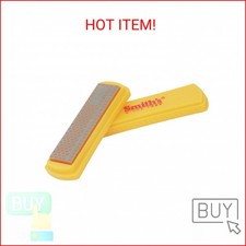 Smith  s 50447 4-Inch Diamond Sharpening Stone   Yellow   Plastic Cover Included