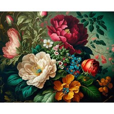 Flower Paint by Numbers Kit for Adults Canvas-Flower Adult Paint by Numbers f...