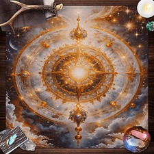 Astrology Tablecloth Golden Star Astrology Tarot Array Round Table Altar Esoteri