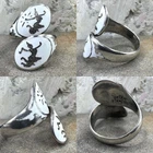 Vintage Sterling 925  Siam/Thai Dancers White Enamel Bypass Ring Size 9