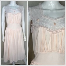 Vintage 1950s Pastel Pink Nightgown 50s 60s Nina R Original Nylon