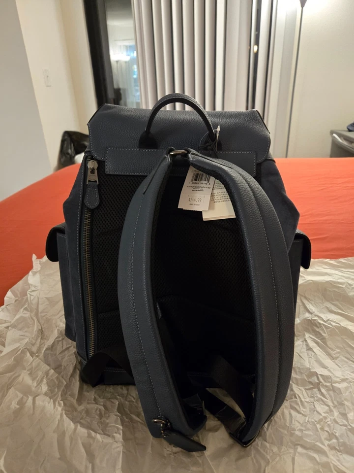 全新带标签 Coach Hudson 背包 CL955 牛仔麂皮绒 - 全新 — 第 4/4 张图片