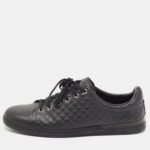 Baskets basses Gucci en cuir noir Microguccissima pointure 40,5