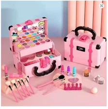Kids Pretend Makeup Play Set – Princess Cosmetic Toy Kit Lipstick & Shadow
