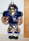 NFL NEW YORK GIANTS FOOTBALL PLAYER BLOWN GLASS CHRISTMAS ORNAMENT
