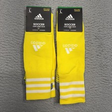 Adidas Copa Zone Soccer Socks Yellow White Adult Large 9-13 Over The Calf LOT 2